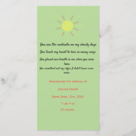 Baby aankondiging met gedicht