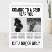 Baby Aankondiging Nieuwsblad Zwangerschap onthulle (Achterkant)