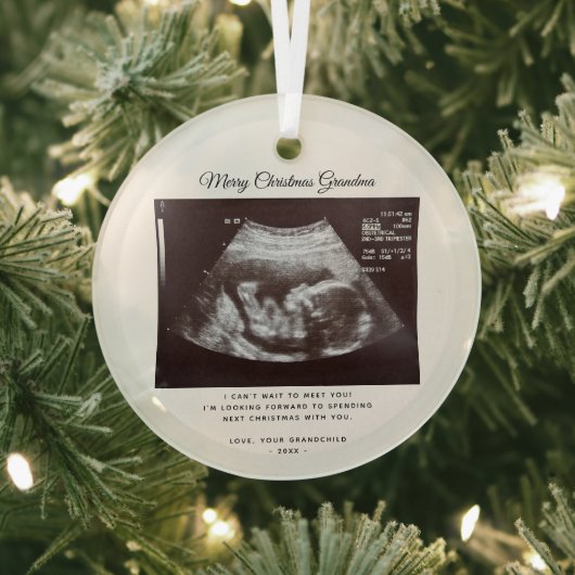 Baby Aankondiging Oma Christmas Keepsake Glas Ornament (Insitu)