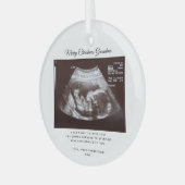 Baby Aankondiging Oma Christmas Keepsake Glas Ornament (Voorkant links)