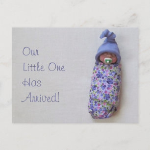 Baby Aankondiging: Polymer Clay Baby Aankondigingskaart