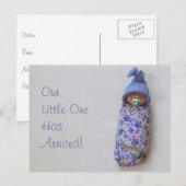 Baby Aankondiging: Polymer Clay Baby Aankondigingskaart (Voorkant / Achterkant)