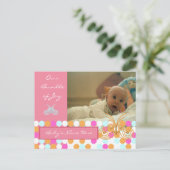 Baby aankondiging roze (Staand voorkant)