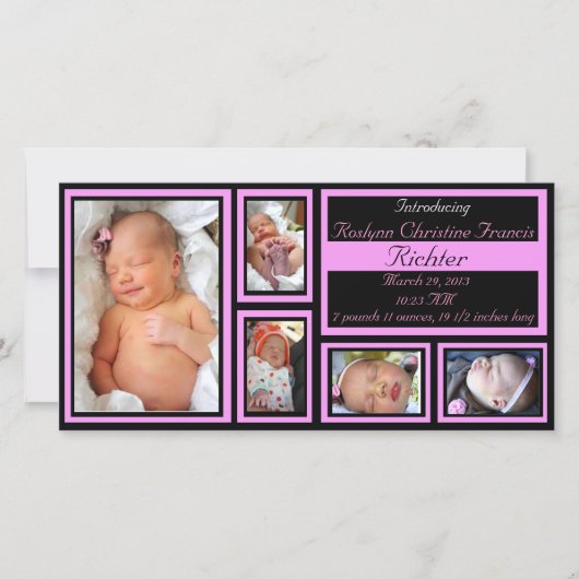 Baby Aankondiging - Roze (Voorkant)