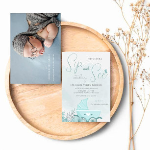 Baby aankondiging SIP'Nsee foto uitnodiging