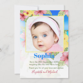 Baby Aankondiging Tropische Floral Beach