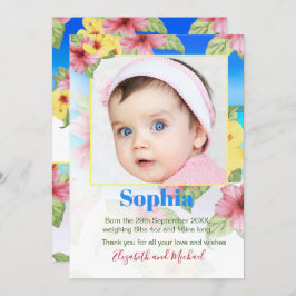 Baby Aankondiging Tropische Floral Beach