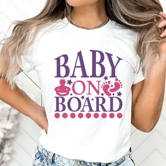 Baby Aankondiging van zwangerschap aan boord T-shirt