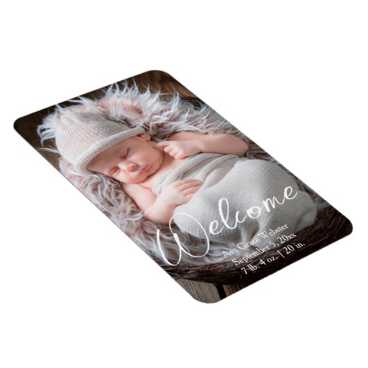 Baby Aankondiging Welkom Geboorteaankondiging Magneet (Rechterzijde)