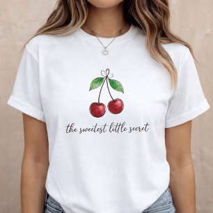Baby Aankondiging Zoete Kers Zwangerschap Openbari T-shirt
