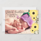 Baby Aankondiging Zonnebloemen fotomagneet (Voorkant)