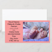 Baby Aankondigingen Trots Ouders Kaarten Geboorte (Voorkant / Achterkant)