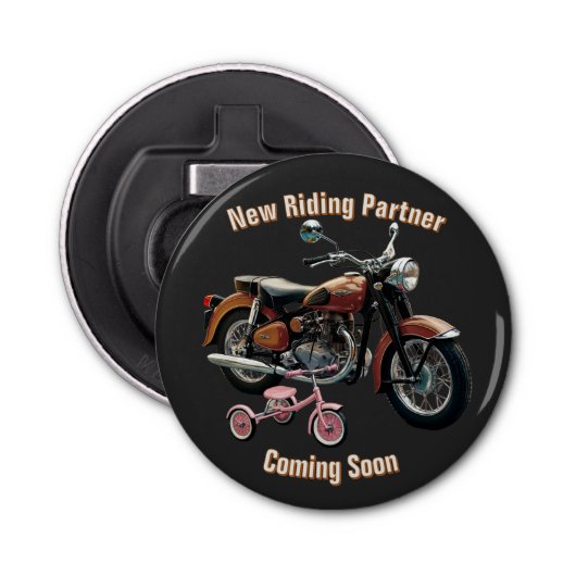 Baby Aankondigingsknop Flesopener Button Flesopener (Voorkant)