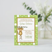 "Baby aap" 4x5 Baby shower uitnodiging (Staand voorkant)