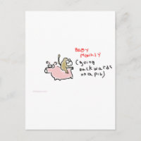 Baby aap (achteruit rijden op een varken)
