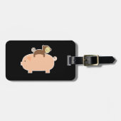 Baby aap Achterwaarts gericht op een varken Bagagelabel (Voorkant horizontaal)
