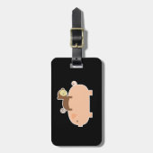 Baby aap Achterwaarts gericht op een varken Bagagelabel (Voorkant verticaal)