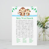 Baby aap Baby shower Word Search Game (Staand voorkant)