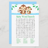 Baby aap Baby shower Word Search Game (Voorkant / Achterkant)