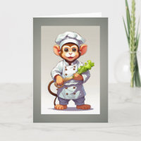 Baby Aap Chef Illustratie Lege Groet