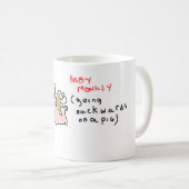 Baby aap die achterover rijdt op een varken koffiemok (Voorkant rechts)