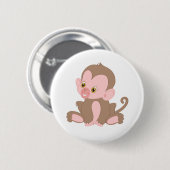 Baby aap glimlachen ronde button 5,7 cm (Voorkant /achterkant)