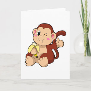 Baby aap met banaan kaart