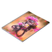 Baby aap met bloemen notitieboek (Linkerzijde)