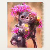Baby aap met bloemen planner (Achterkant)