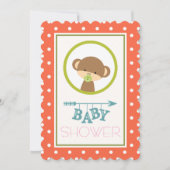 Baby aap met een Baby shower voor Pacifier Kaart (Voorkant)
