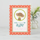Baby aap met een Baby shower voor Pacifier Kaart (Staand voorkant)