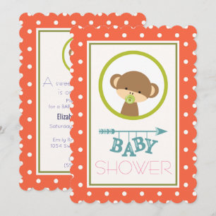 Baby aap met een Baby shower voor Pacifier Kaart