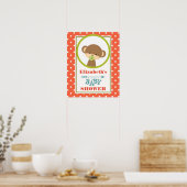 Baby aap met een Baby shower voor Pacifier Poster (Keuken)