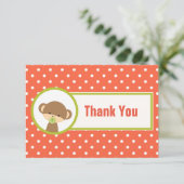 Baby aap met een Pacifier op Polka Dots Bedankt (Staand voorkant)