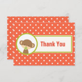 Baby aap met een Pacifier op Polka Dots Bedankt (Voorkant / Achterkant)