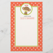 Baby aap met een Pacifier op Polka Dots Hallo Briefpapier (Voorkant)
