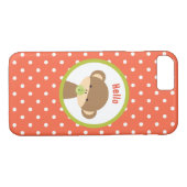 Baby aap met een Pacifier op Polka Dots Hallo Case-Mate iPhone Case (Achterkant (Horizontaal))