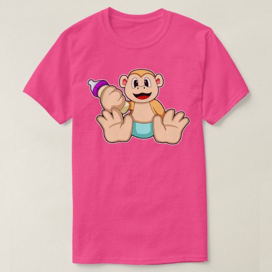 Baby aap met fles t-shirt (Design voorkant)