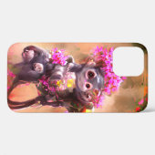 Baby aap met Flowers iPhone/iPad case (Achterkant (horizontaal))
