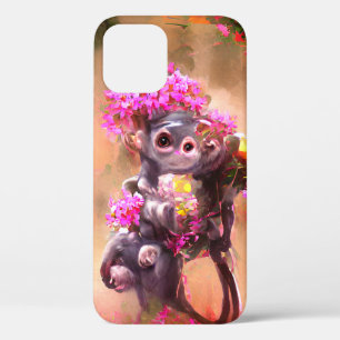 Baby aap met Flowers iPhone/iPad case