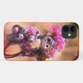 Baby aap met Flowers iPhone/iPad case (Achterkant (horizontaal))