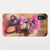 Baby aap met Flowers iPhone/iPad case (Achterkant (horizontaal))