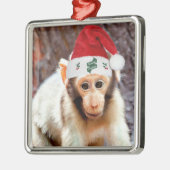 Baby aap met Kerstmis Metalen Ornament (Links)