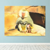 Baby aap met mam canvas afdruk (Insitu (Houten vloer))