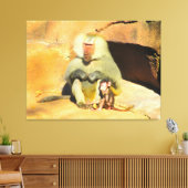 Baby aap met mam canvas afdruk (Insitu (Woonkamer))