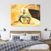 Baby aap met mam canvas afdruk (Insitu (Slaapkamer))