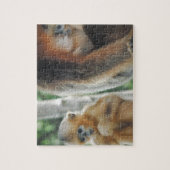 Baby aap met zijn moeder legpuzzel (Verticaal)