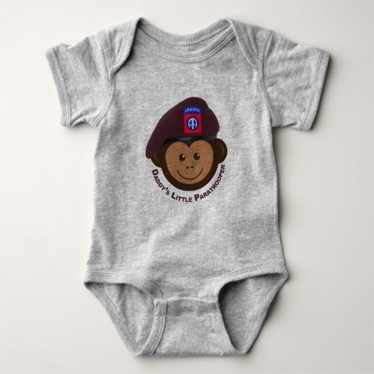 Baby aap "Papa's kleine paratrooper" Romper (Voorkant)