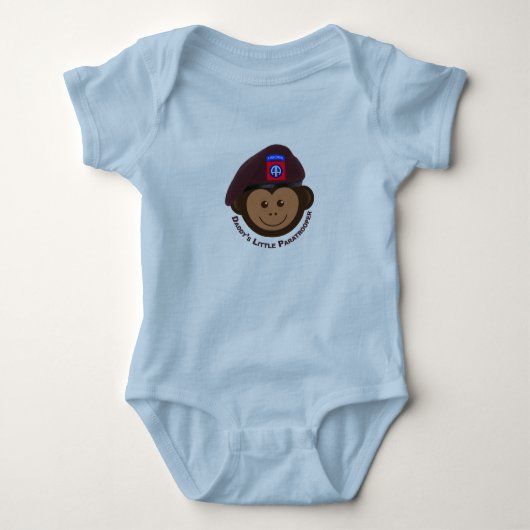 Baby aap "Papa's kleine paratrooper" Romper (Voorkant)