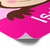 Baby aap persoonlijke naam kunst printmeisjes poster (Hoek)